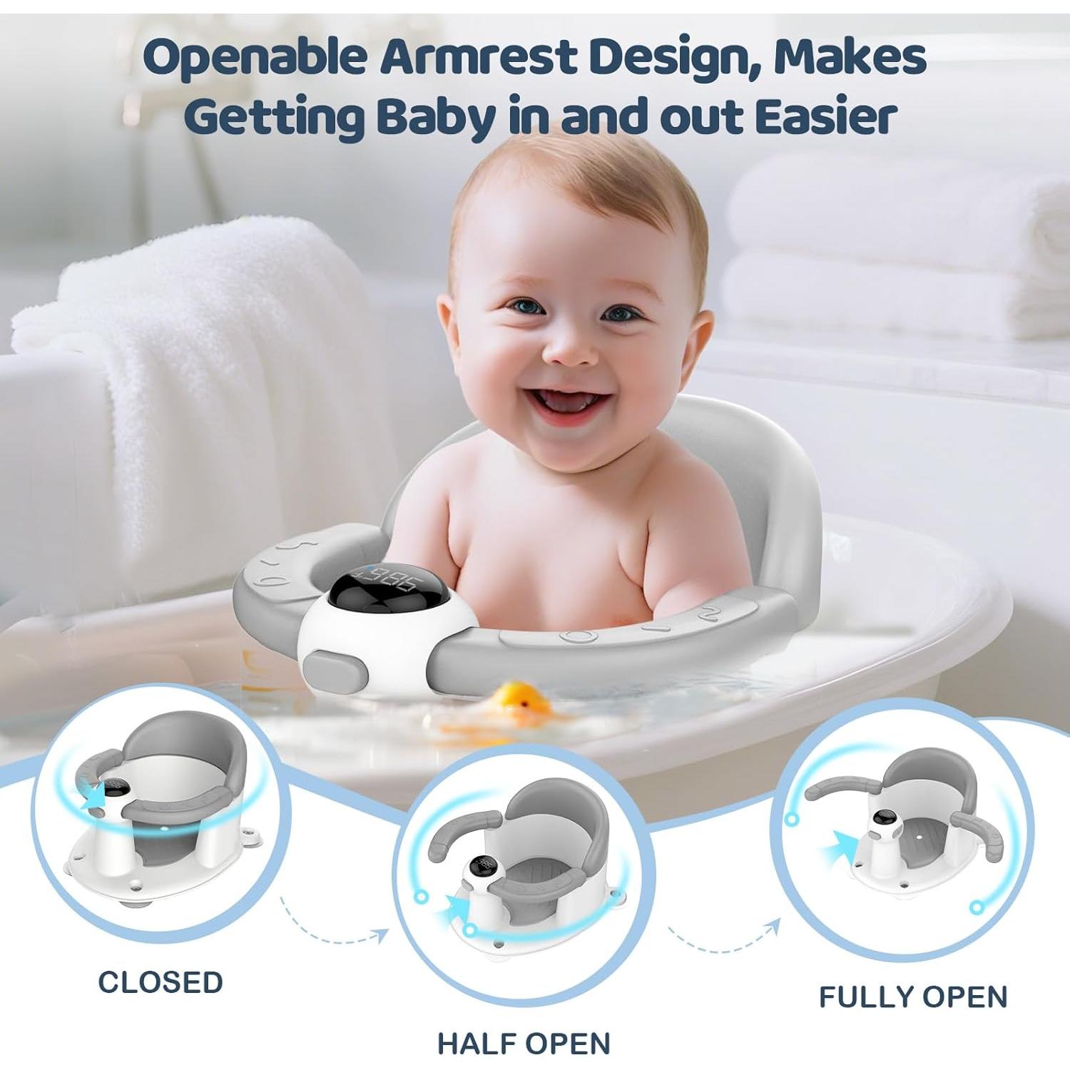 Asiento de Baño para Bebés TOSGN con Pantalla de Temperatura