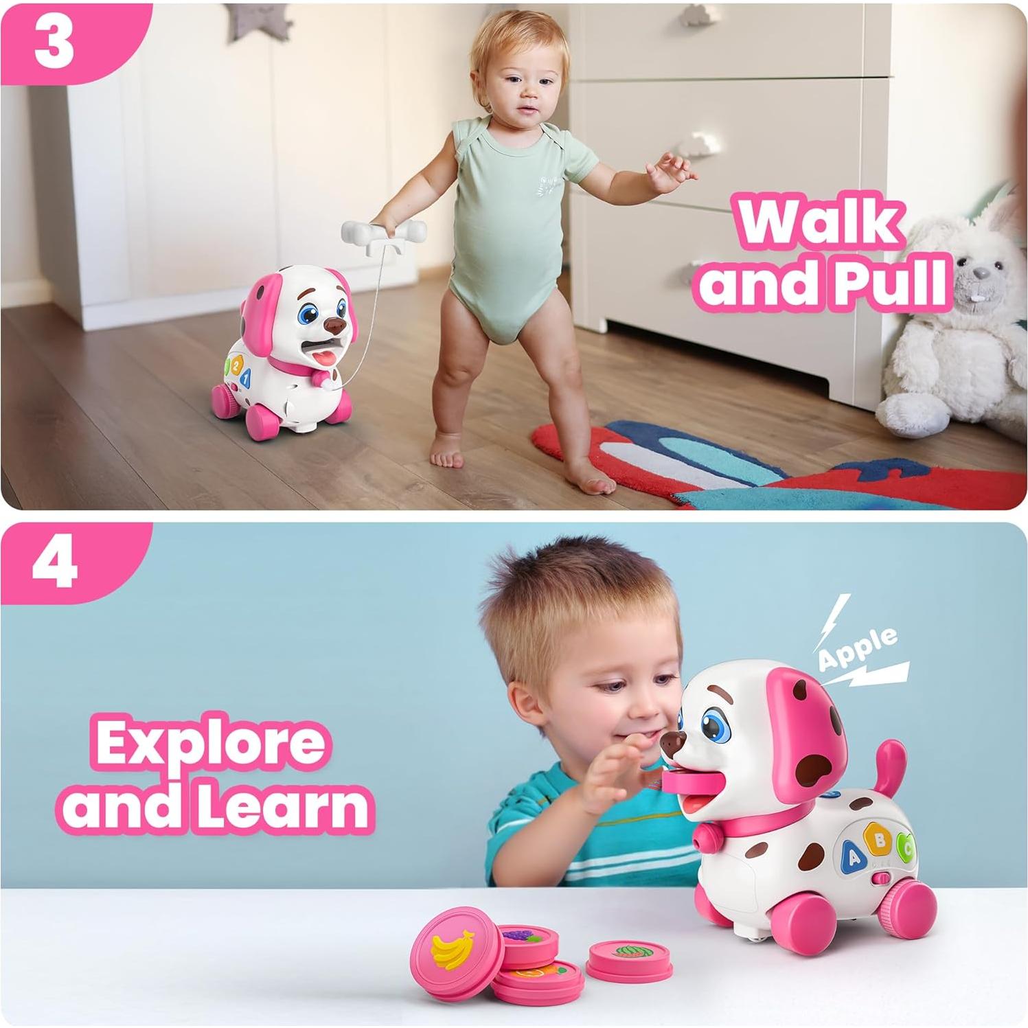 Juguete Musical Cachorro HYC Rosa 4 en 1 para Bebés 6-18 Meses