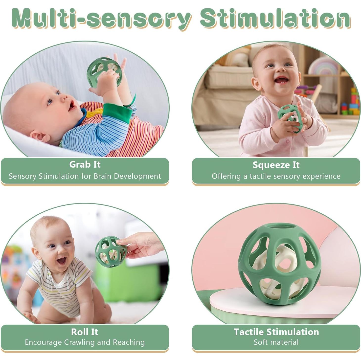 Pelotas Sensoriales MCGMITT de Silicona para Bebé - 0-12 Meses