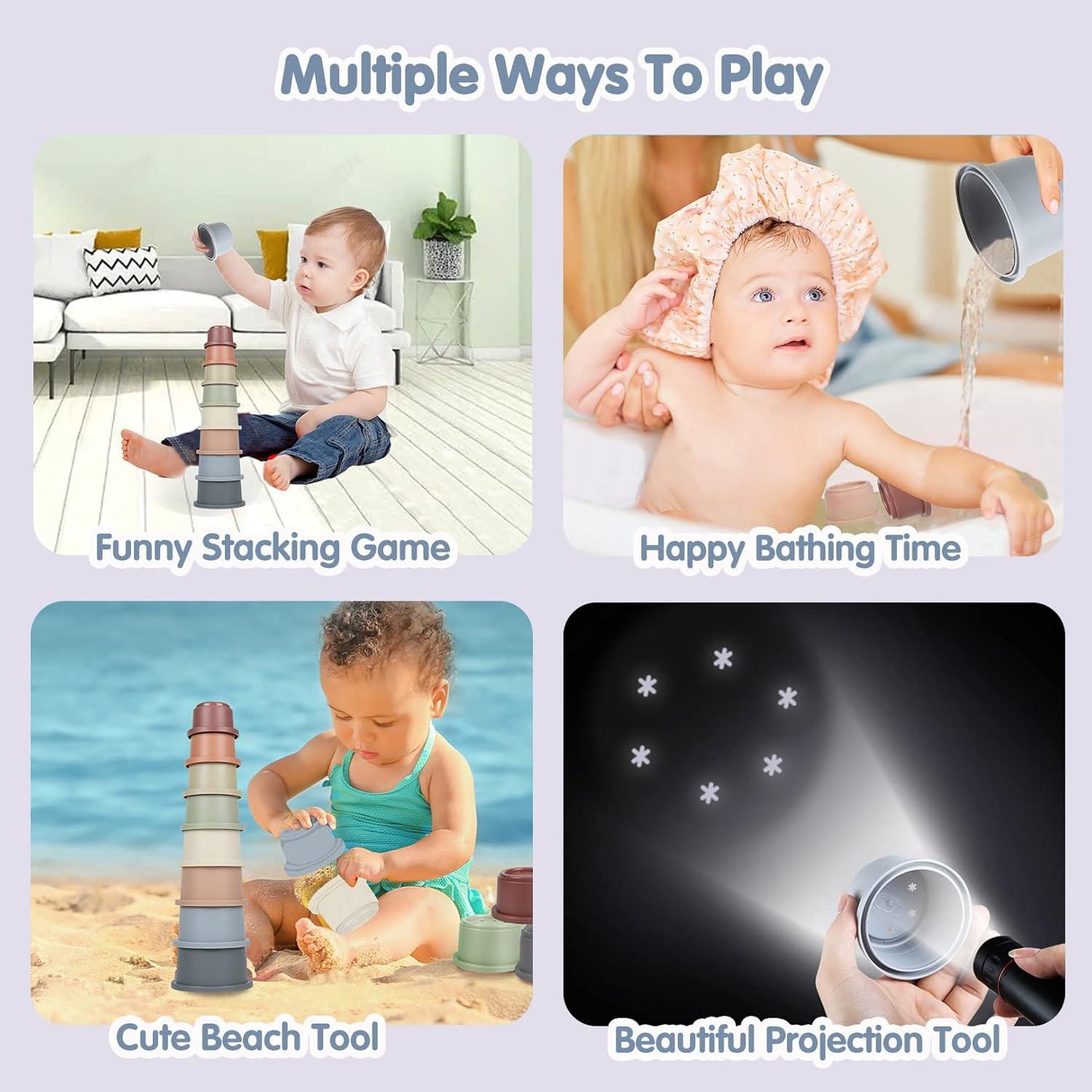 Juguete Tazas Apilables SKYWHALE 8PCS para Bebés 6-12 Meses