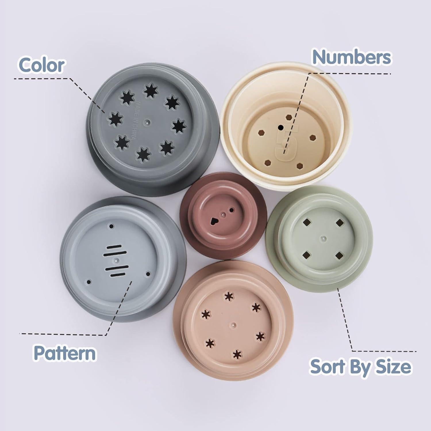 Juguete Tazas Apilables SKYWHALE 8PCS para Bebés 6-12 Meses