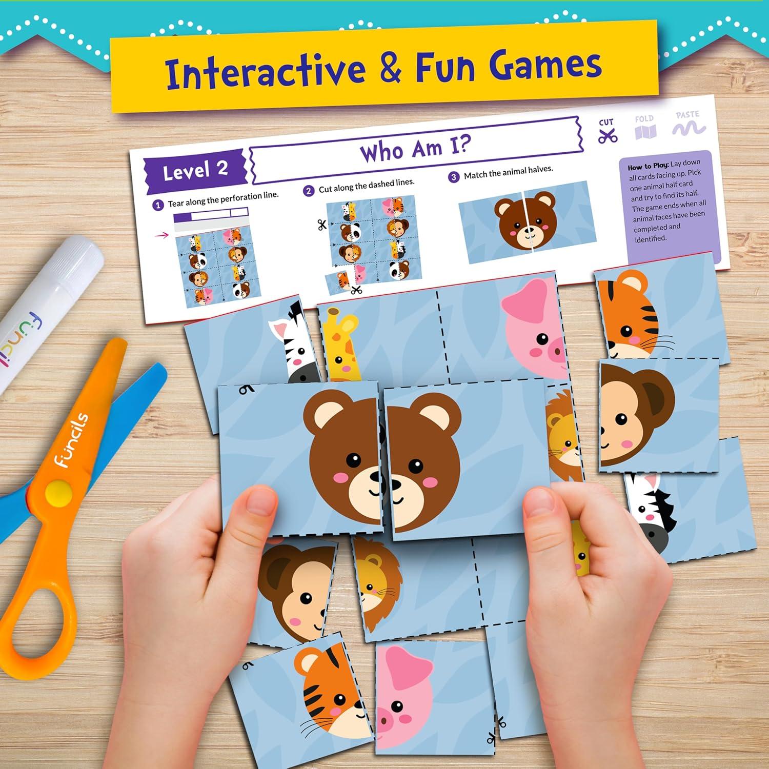 Kit de Manualidades para Niños Funcils - Tijeras de Seguridad y Libros de Actividades