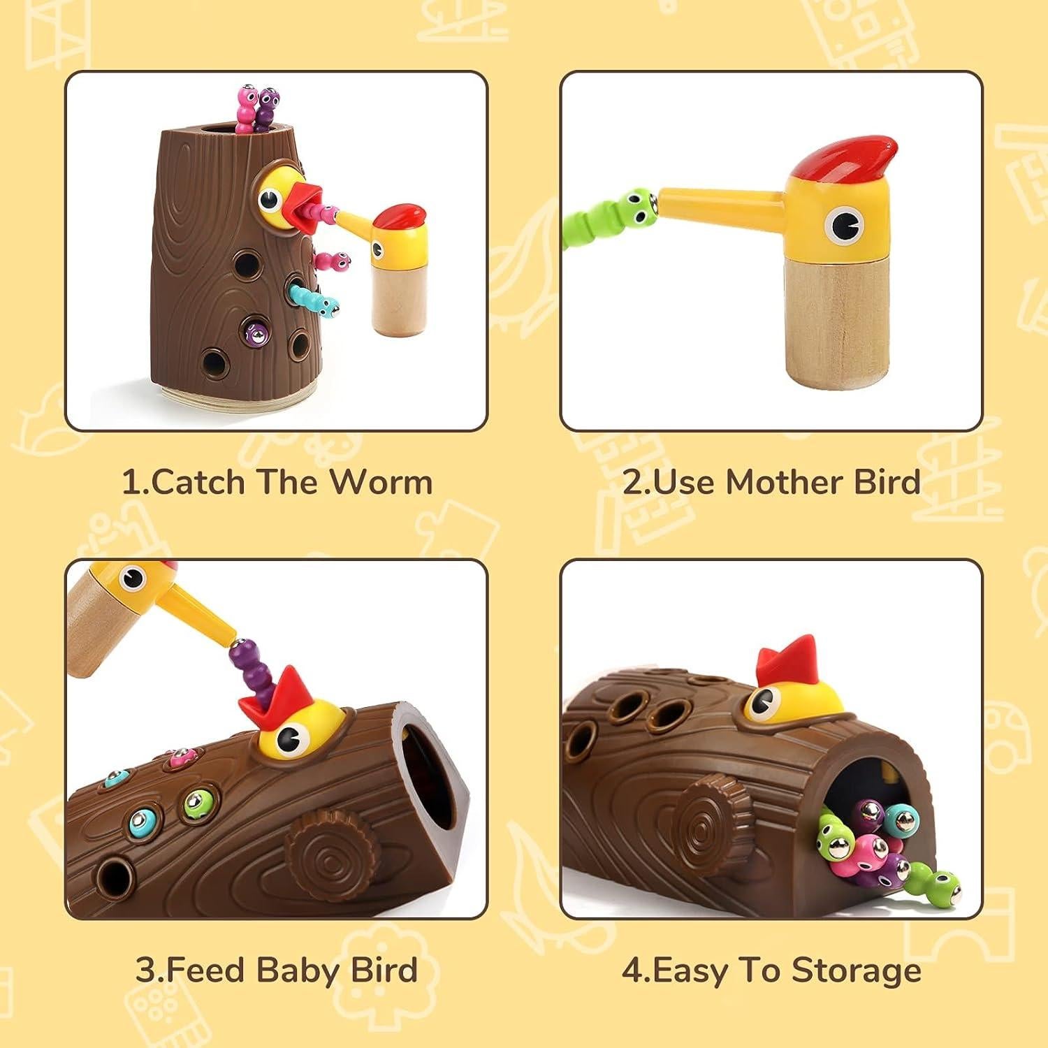 Juguete Montessori TOP BRIGHT Alimentación Aves Magnéticas 2 Años