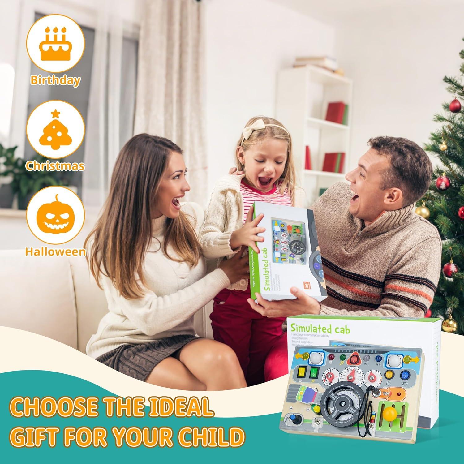 Tablero Ocupado Montessori con Luz LED - Juguete Educativo 1-3 Años