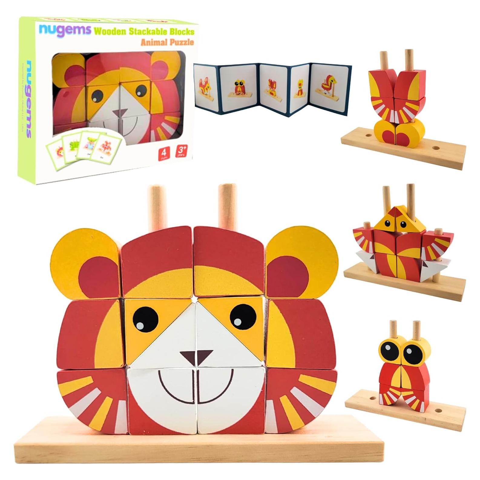 Rompecabezas de Madera NUGEMS León Rojo 3D Educativo