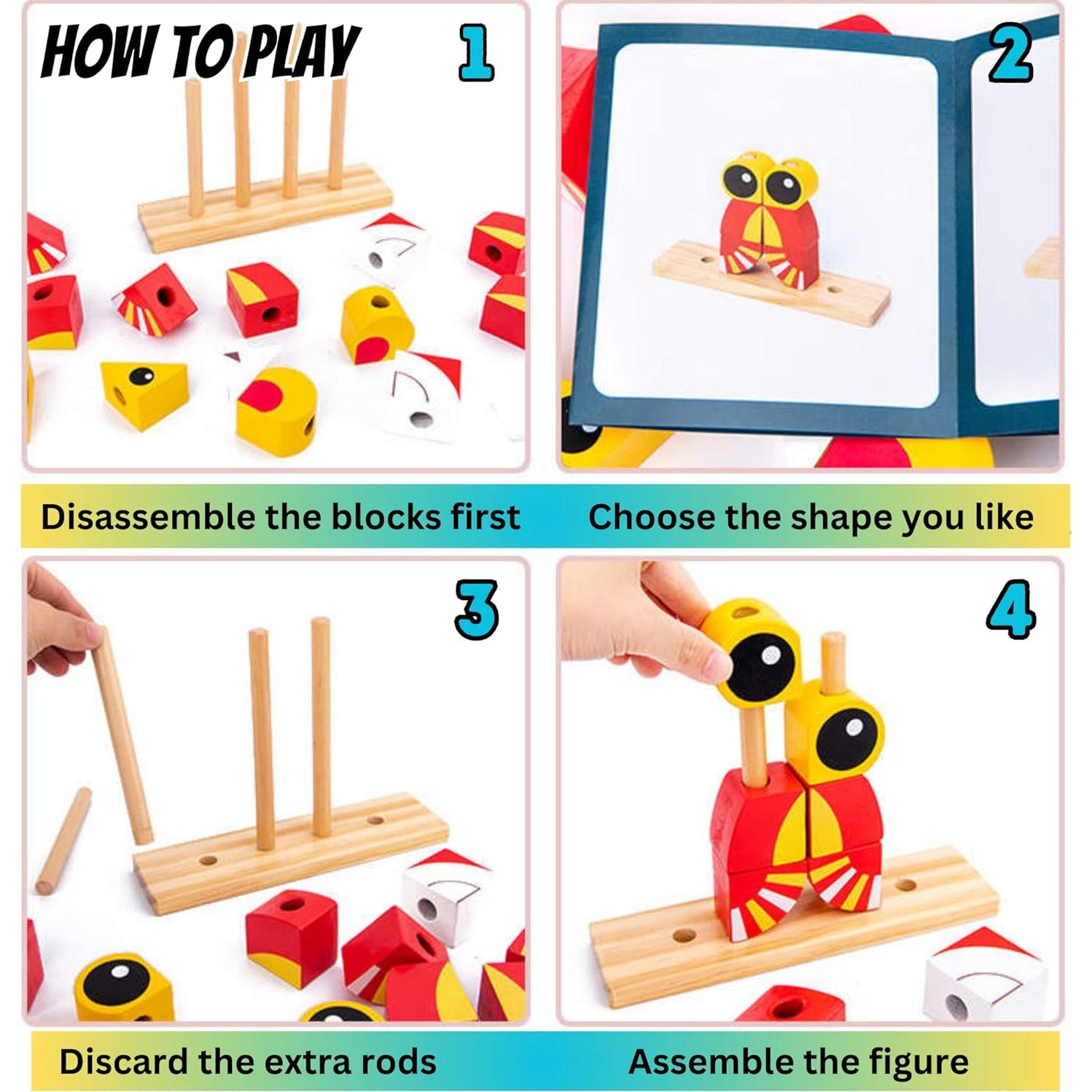 Rompecabezas de Madera NUGEMS León Rojo 3D Educativo