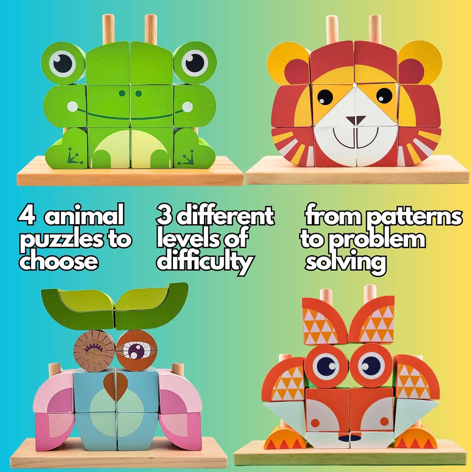 Rompecabezas de Madera NUGEMS León Rojo 3D Educativo