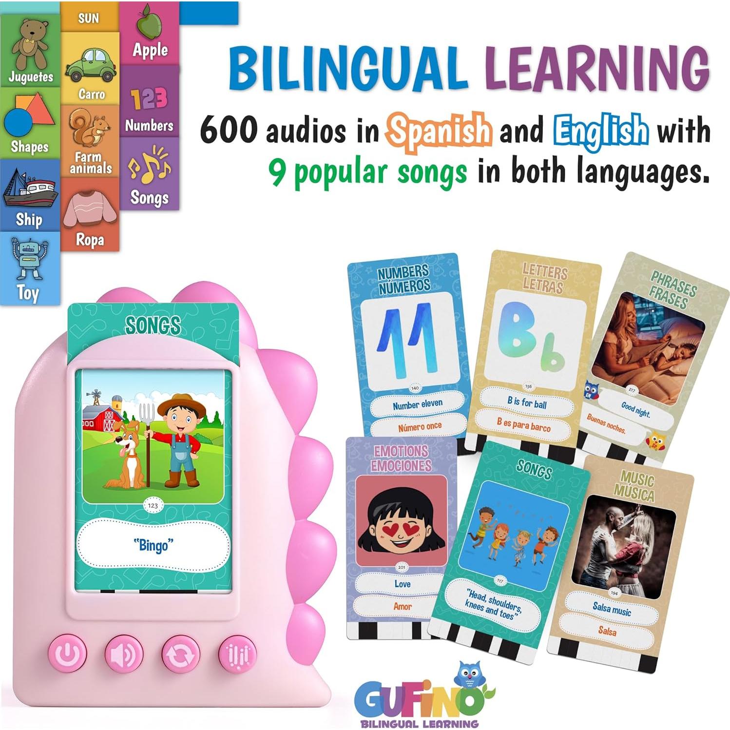 Tarjetas de Memoria Bilingües GUFINO para Niños 3-5 Años