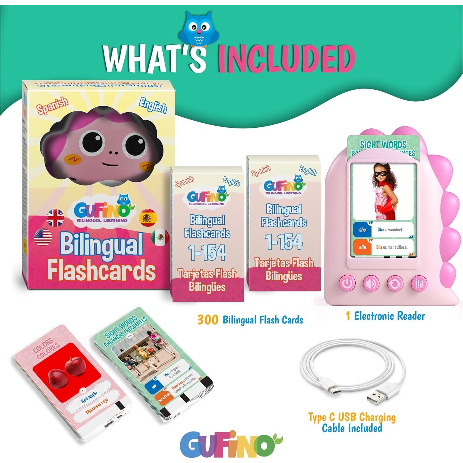 Tarjetas de Memoria Bilingües GUFINO para Niños 3-5 Años