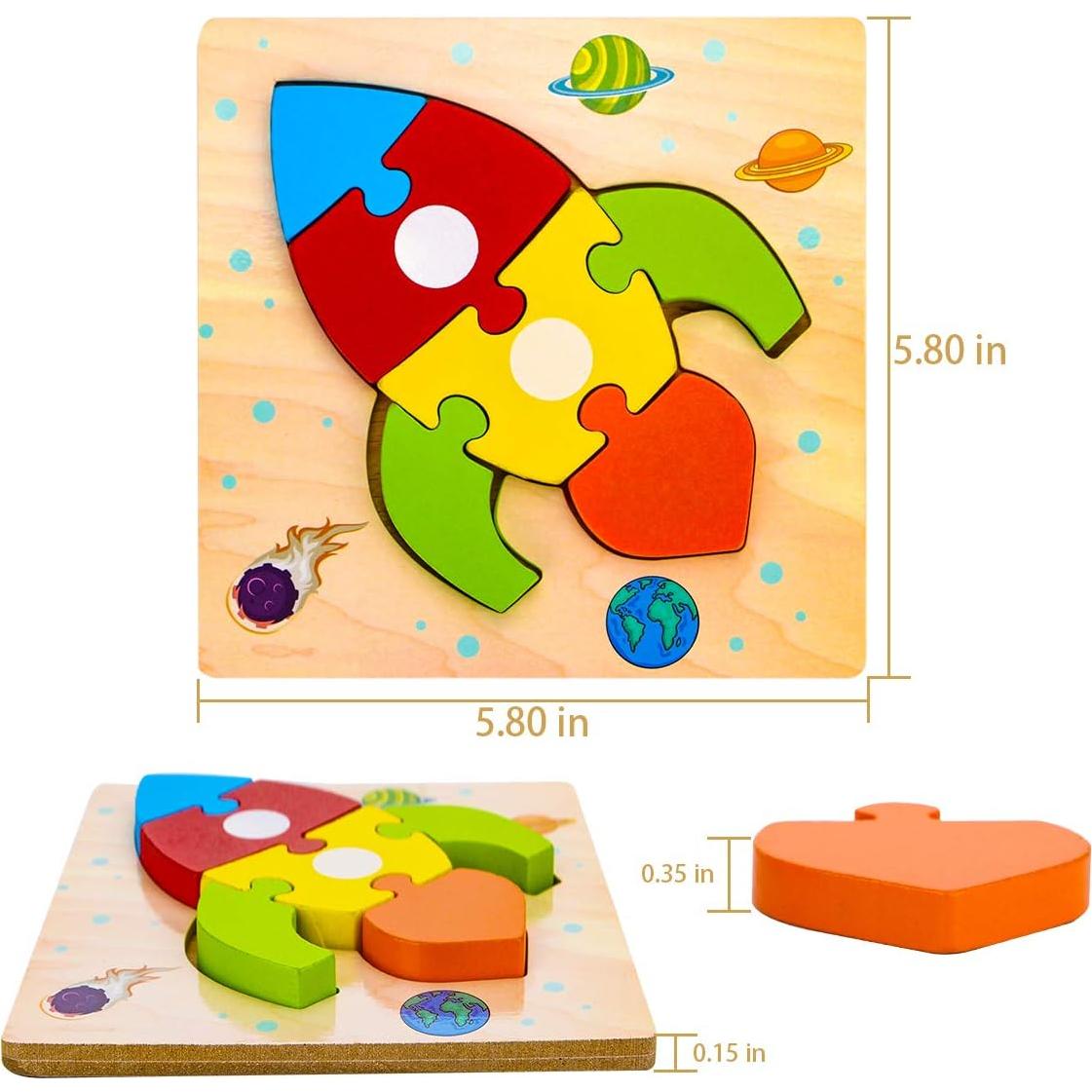 Rompecabezas de Madera SKYFIELD para Niños 1-3 Años - 4 Vehículos