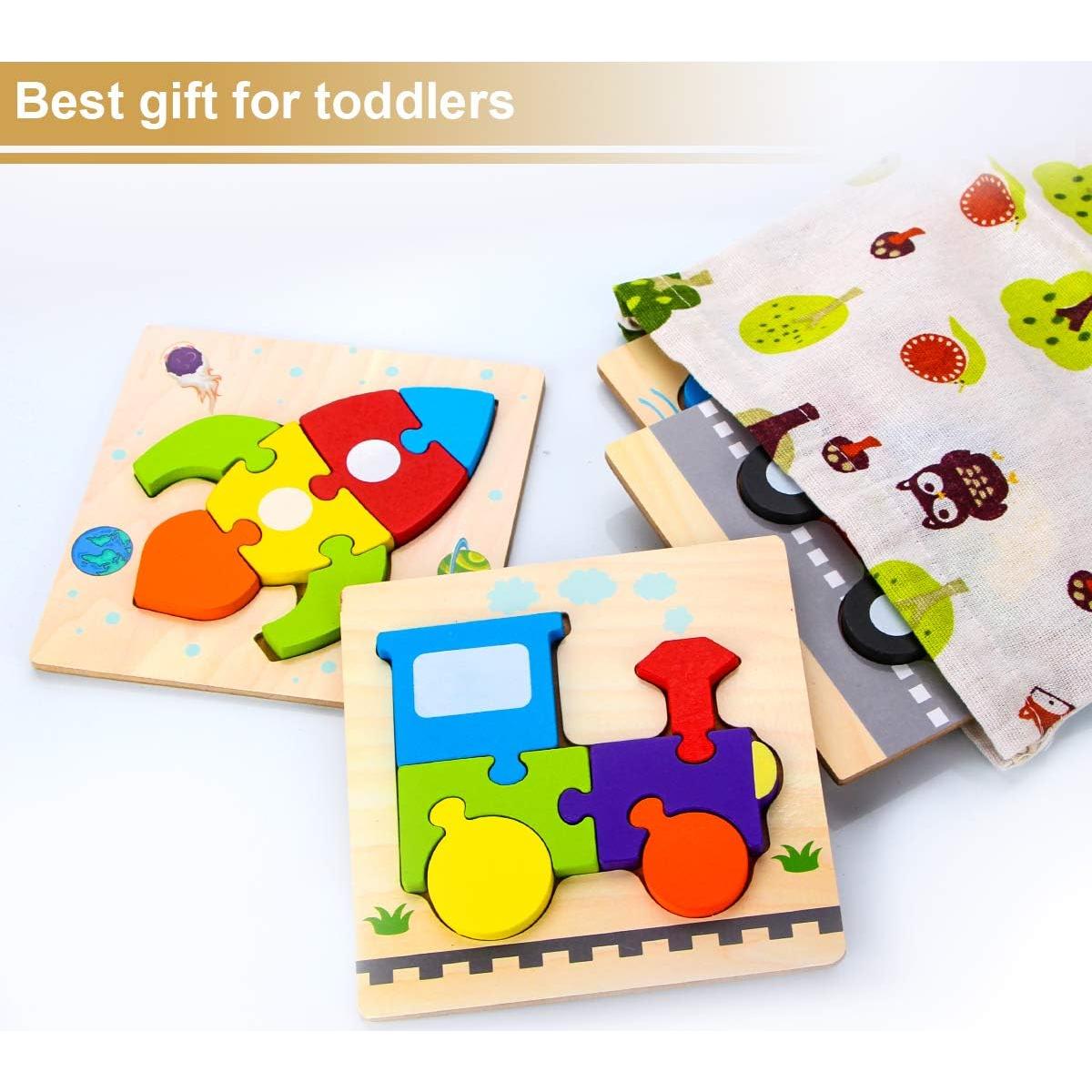 Rompecabezas de Madera SKYFIELD para Niños 1-3 Años - 4 Vehículos