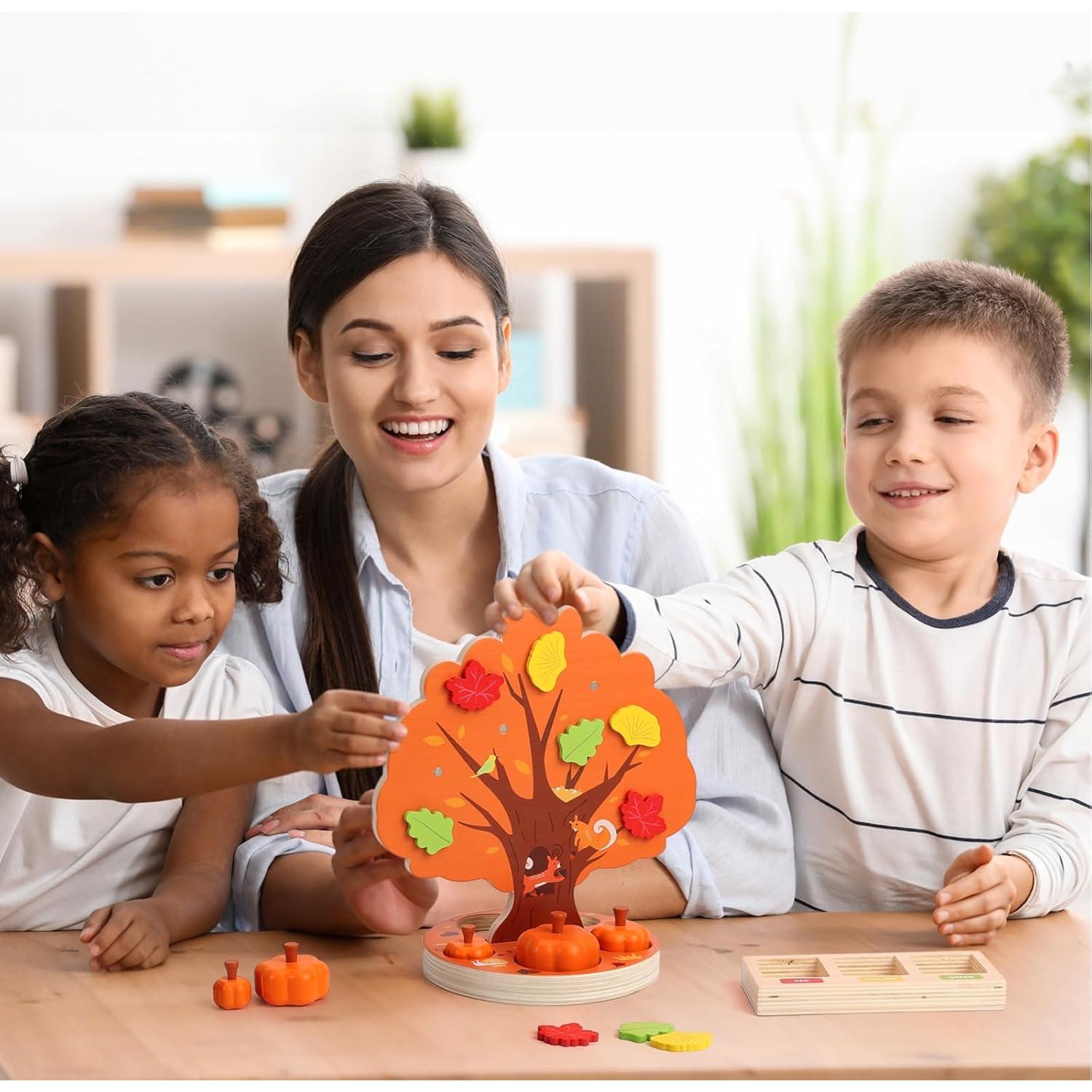 Juguete Montessori Woodtoe Recolección de Calabazas 36 PCS