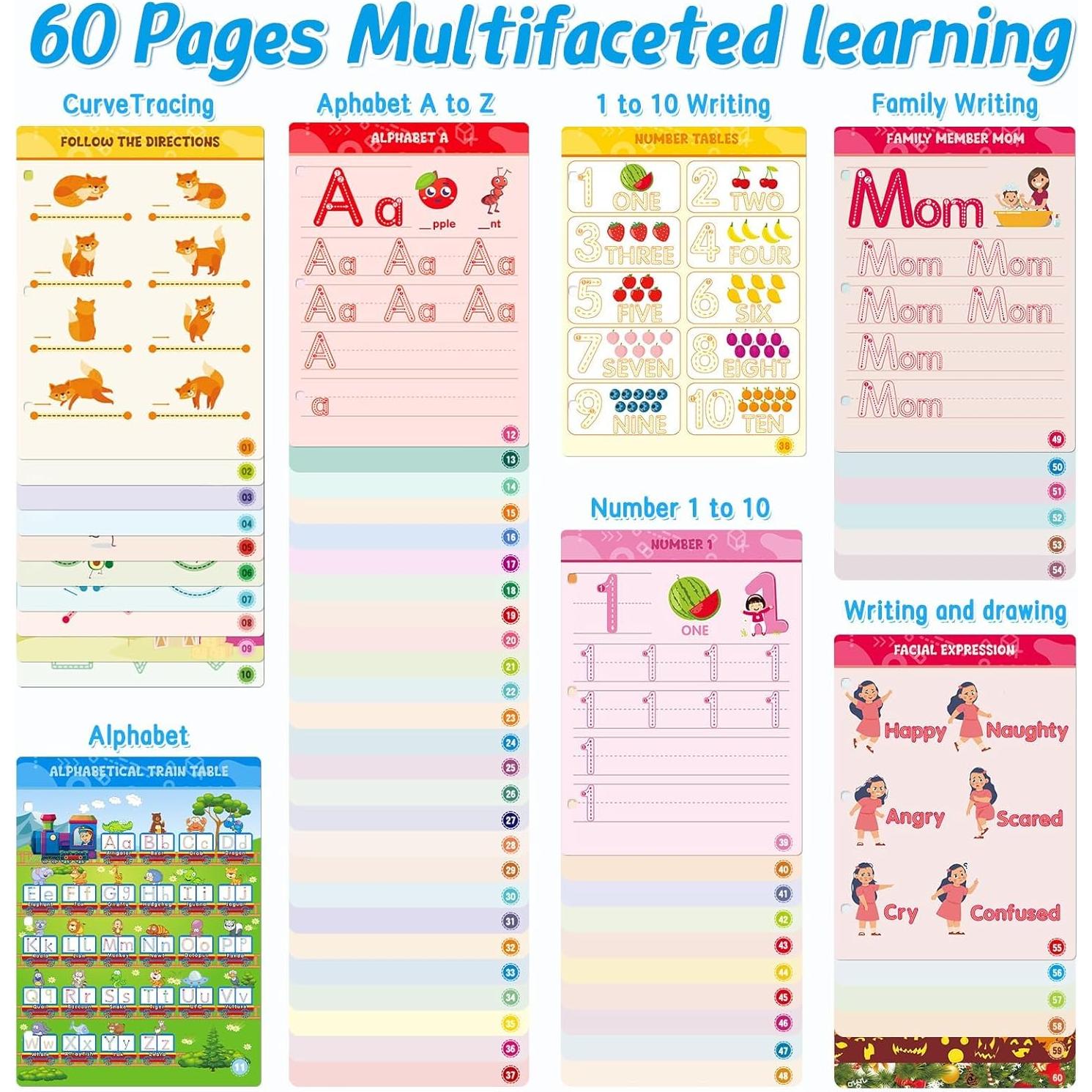 Libro de Práctica de Escritura FIPKE 60 Páginas Reutilizable