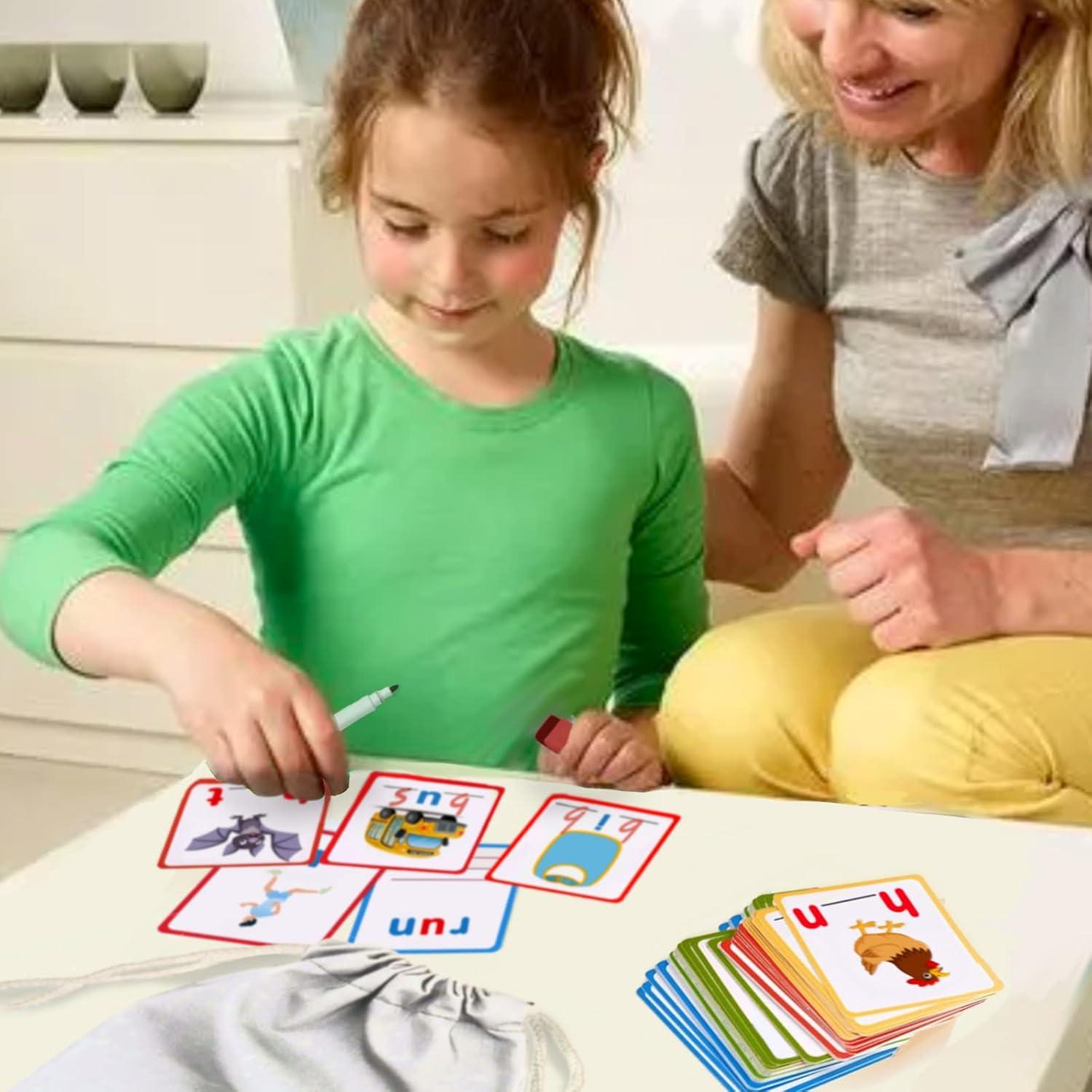 100 Tarjetas de Ortografía CVC Ruson para Niños 3 a 6 Años