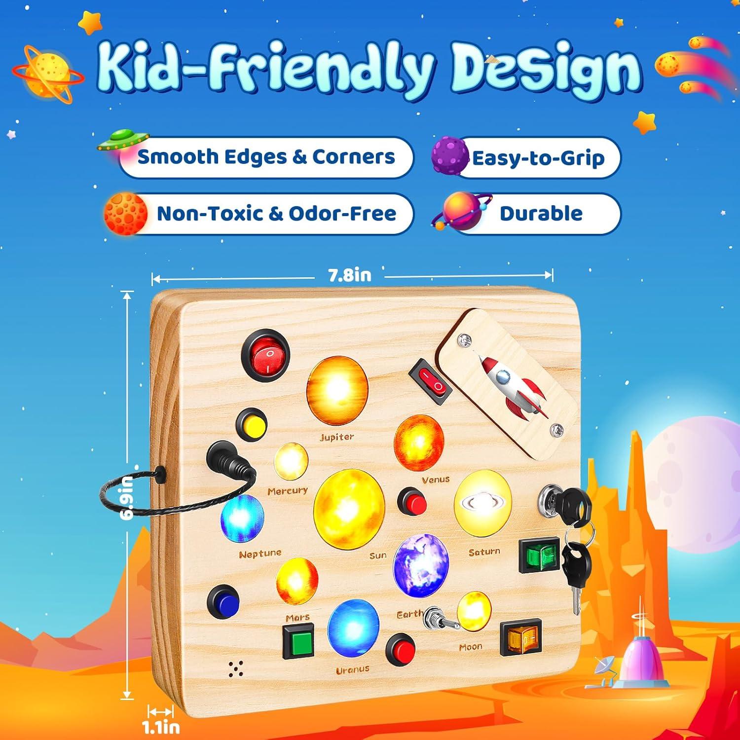 Tablero Ocupado Montessori LED OAKJAR Sistema Solar 20.8x18.6cm