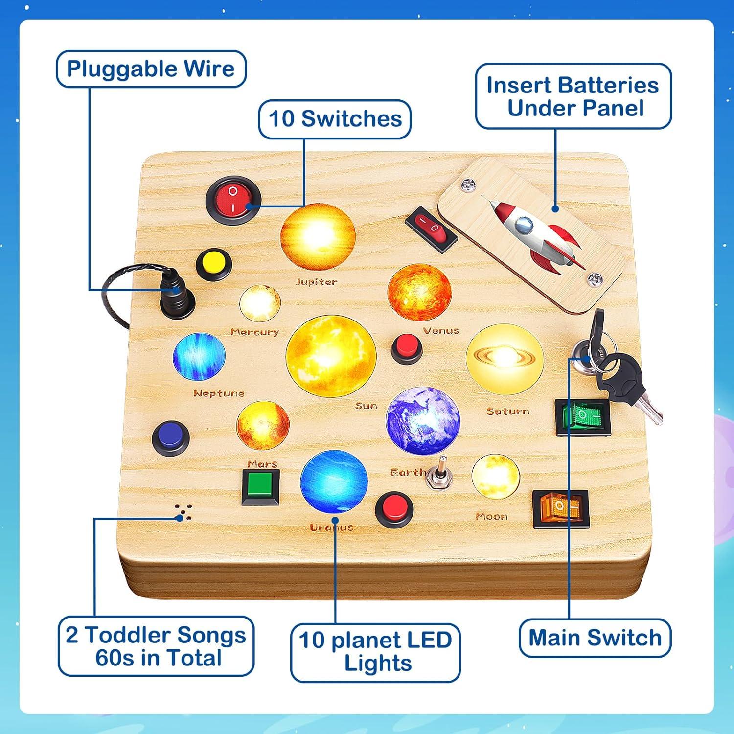 Tablero Ocupado Montessori LED OAKJAR Sistema Solar 20.8x18.6cm