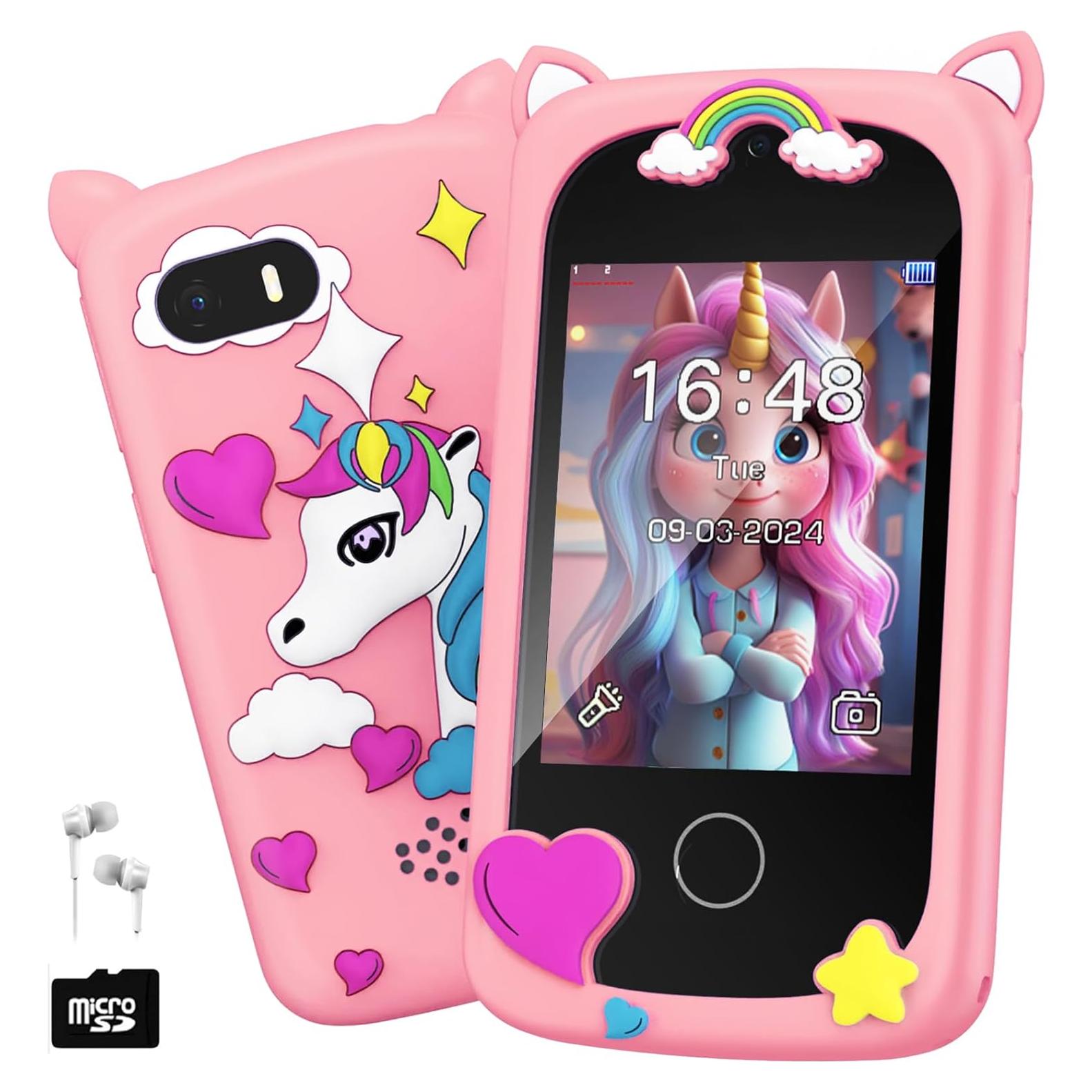 Teléfono Inteligente para Niños Rosa Q88 - Juguete Educativo