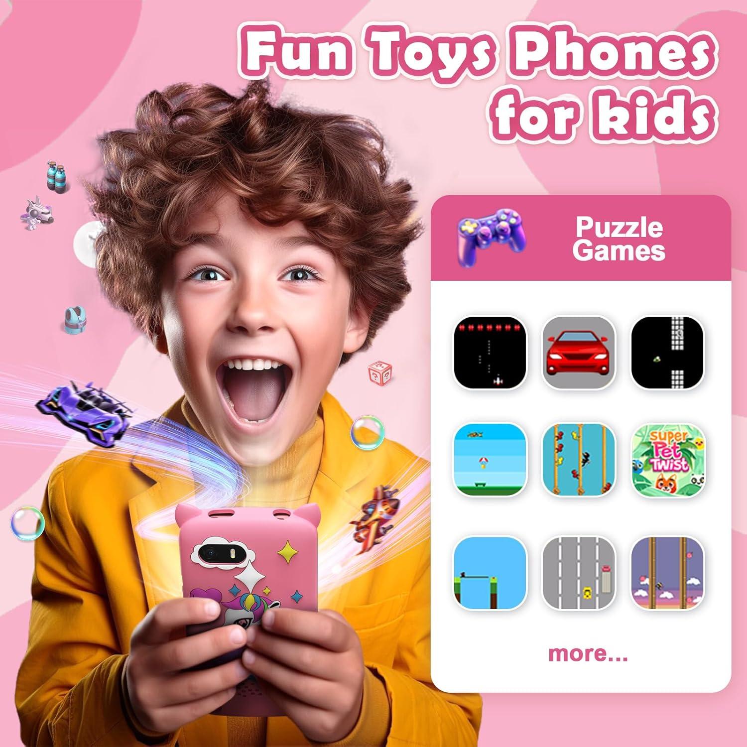 Teléfono Inteligente para Niños Rosa Q88 - Juguete Educativo