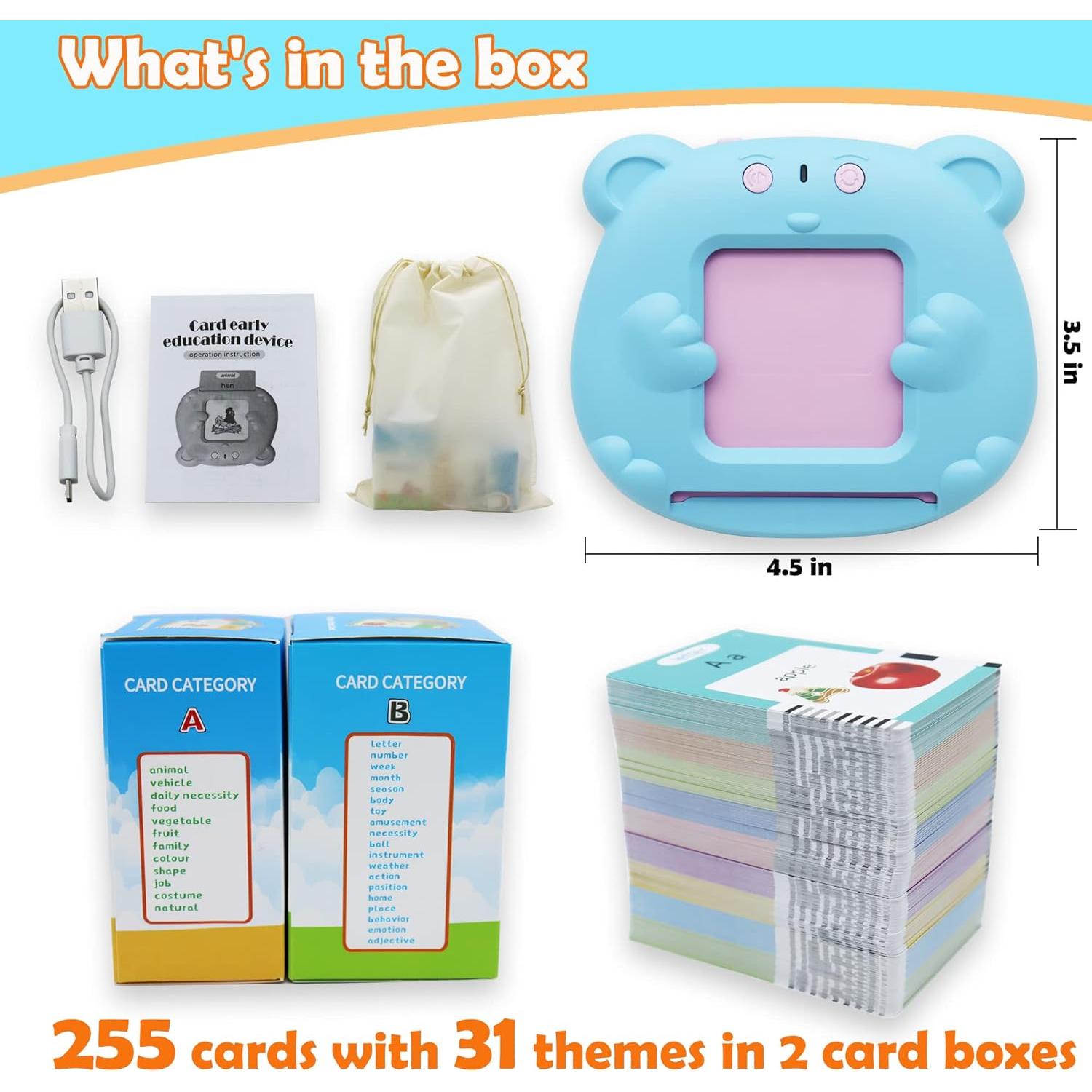 Tarjetas de Flash Interactivas MAYAPHILOS 510 Palabras Azul