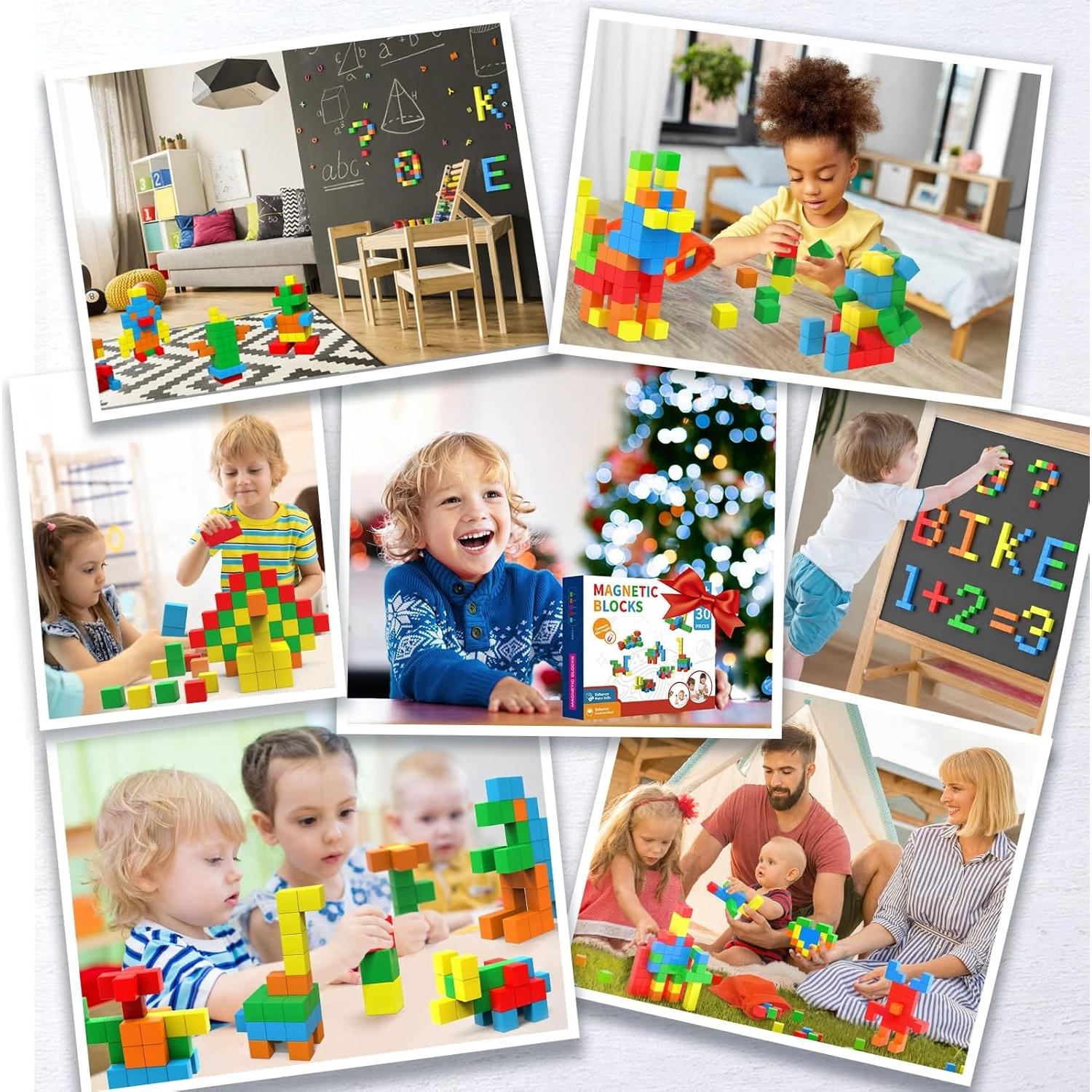 Bloques Magnéticos Hiwawind 30 Piezas 3 cm Juguete Educativo