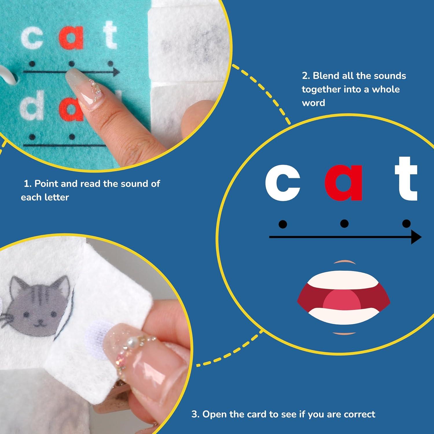 Juego de Ortografía CVC Chefan - 114 Tarjetas Educativas para Niños