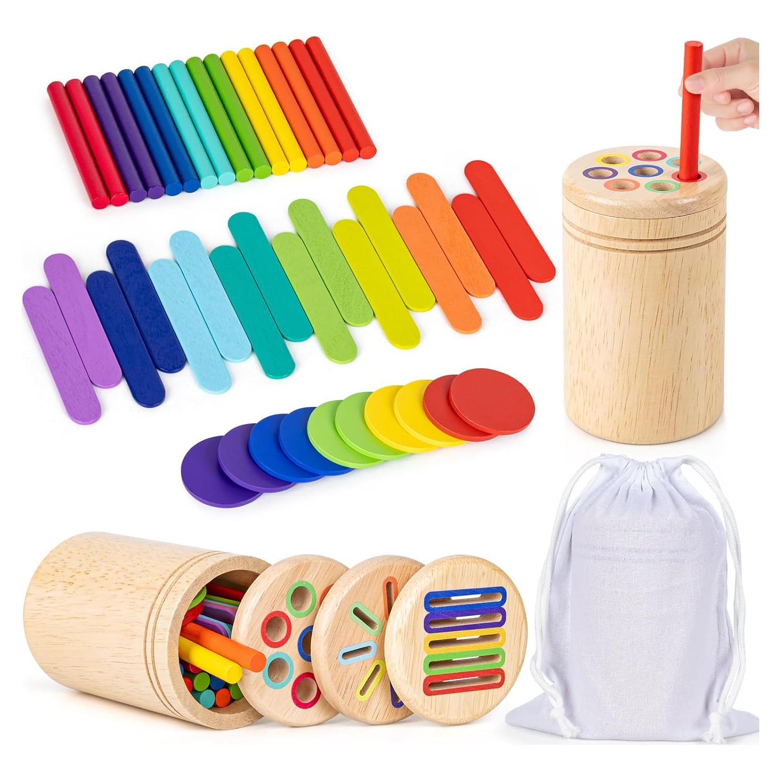 Juguete Montessori de Clasificación de Colores LILUONGS 3 en 1