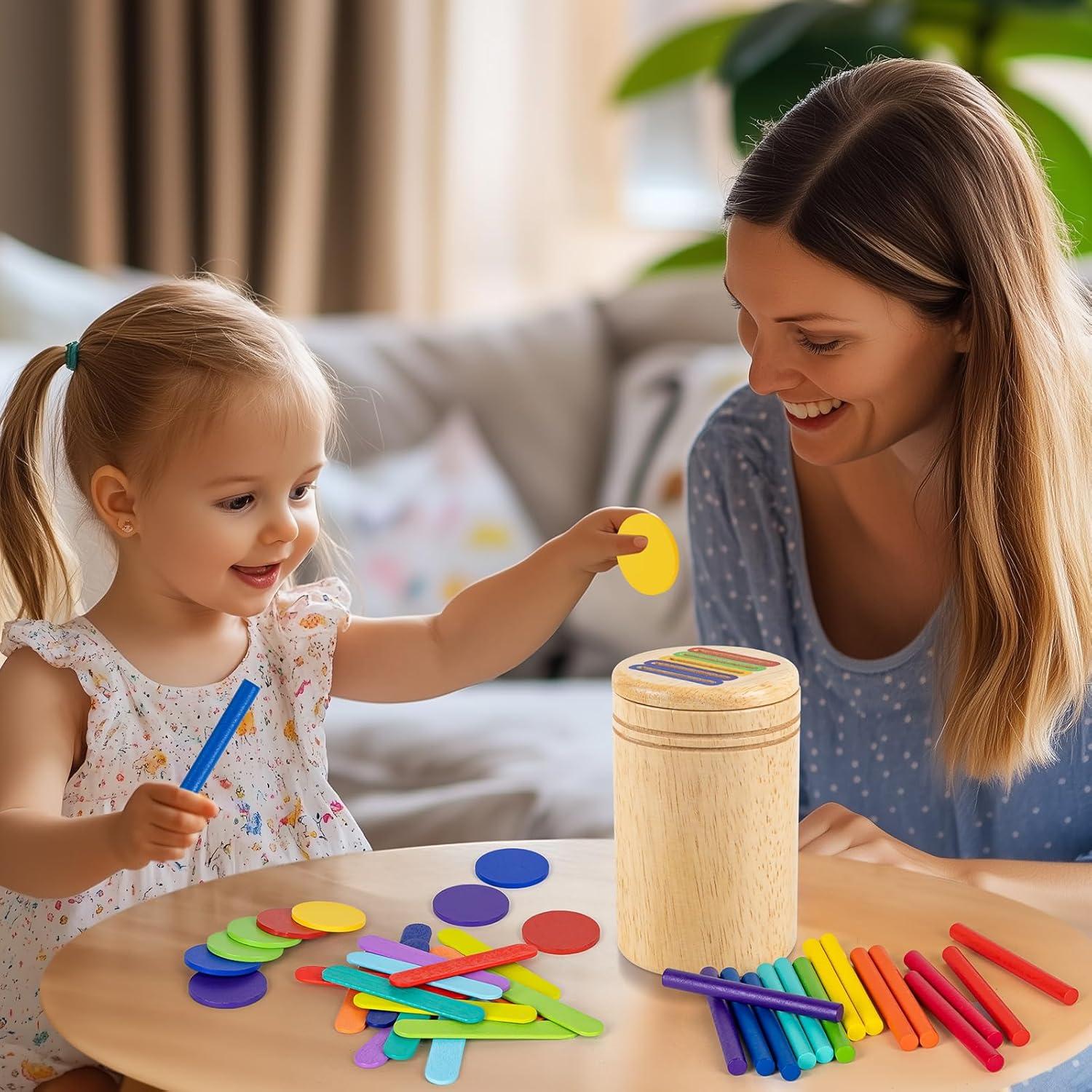 Juguete Montessori de Clasificación de Colores LILUONGS 3 en 1