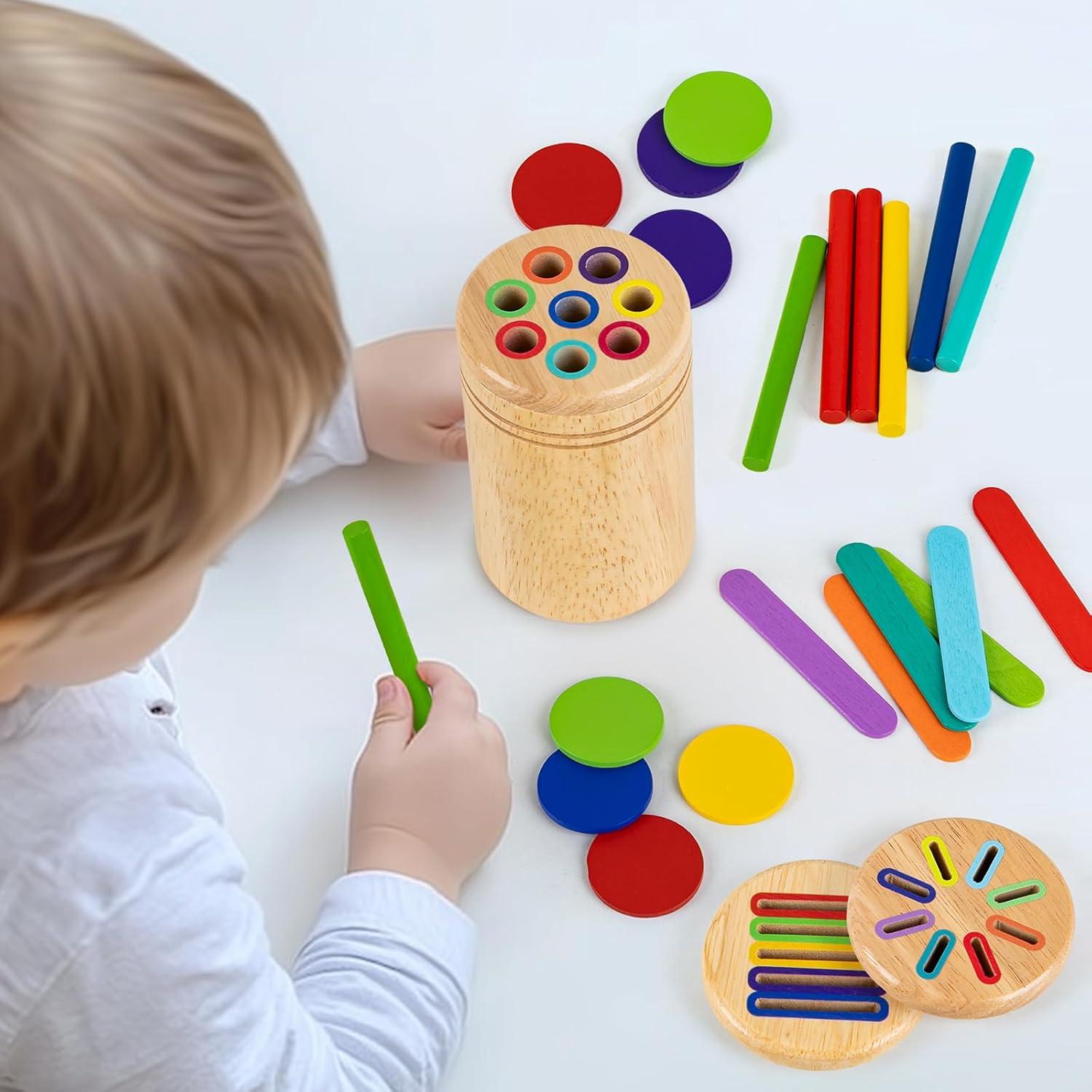 Juguete Montessori de Clasificación de Colores LILUONGS 3 en 1