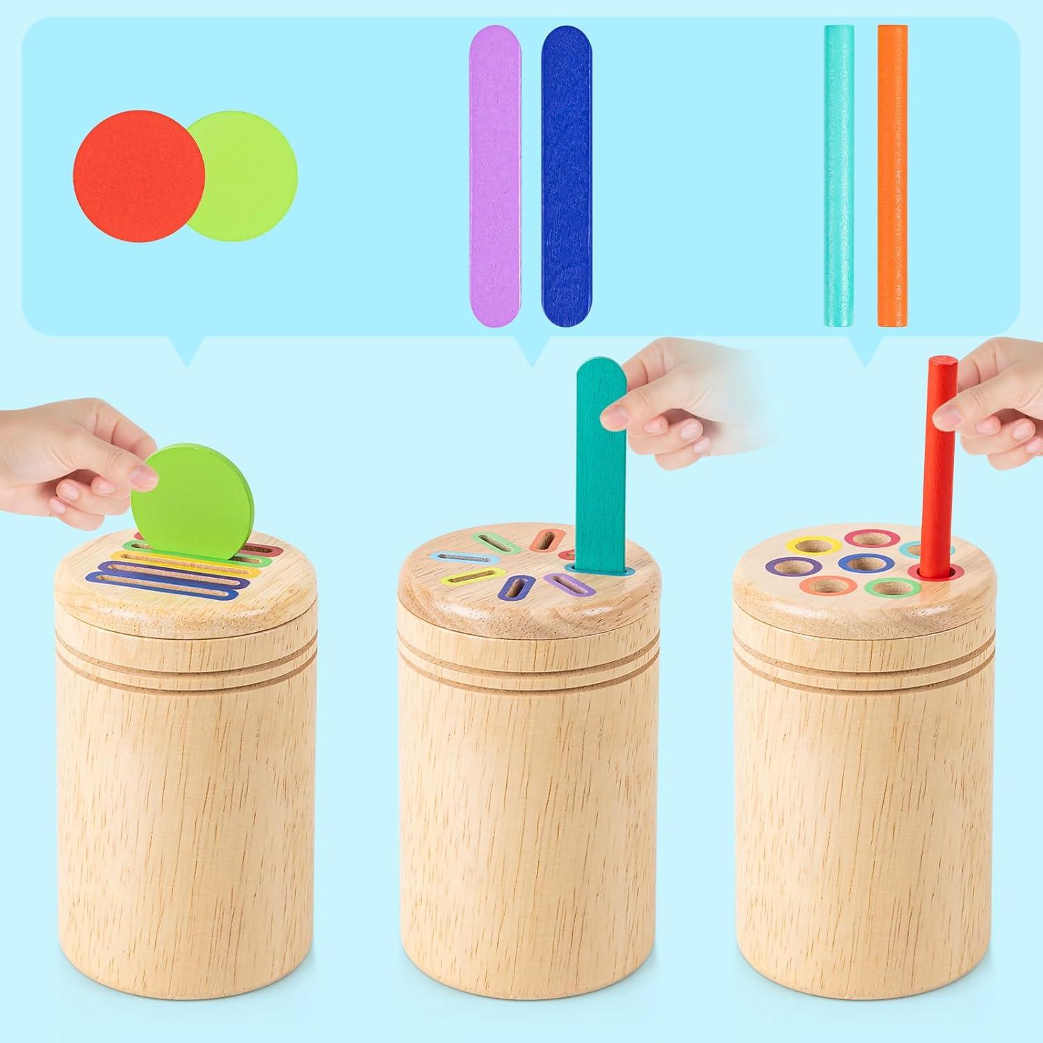 Juguete Montessori de Clasificación de Colores LILUONGS 3 en 1