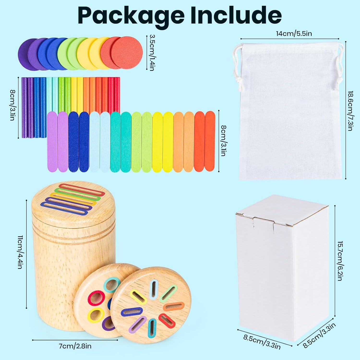 Juguete Montessori de Clasificación de Colores LILUONGS 3 en 1