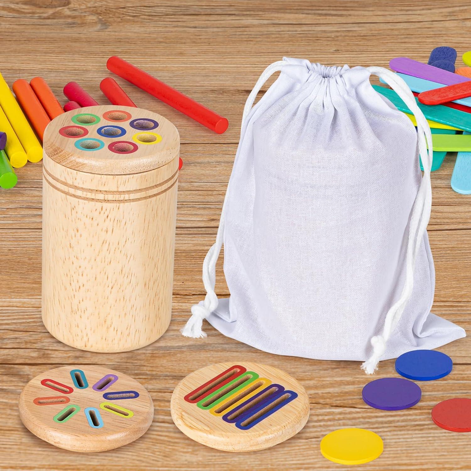 Juguete Montessori de Clasificación de Colores LILUONGS 3 en 1