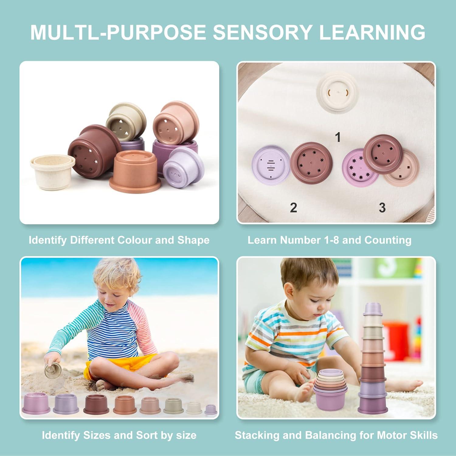 Tazas Apilables para Bebés Tepear - Juguete Educativo Montessori