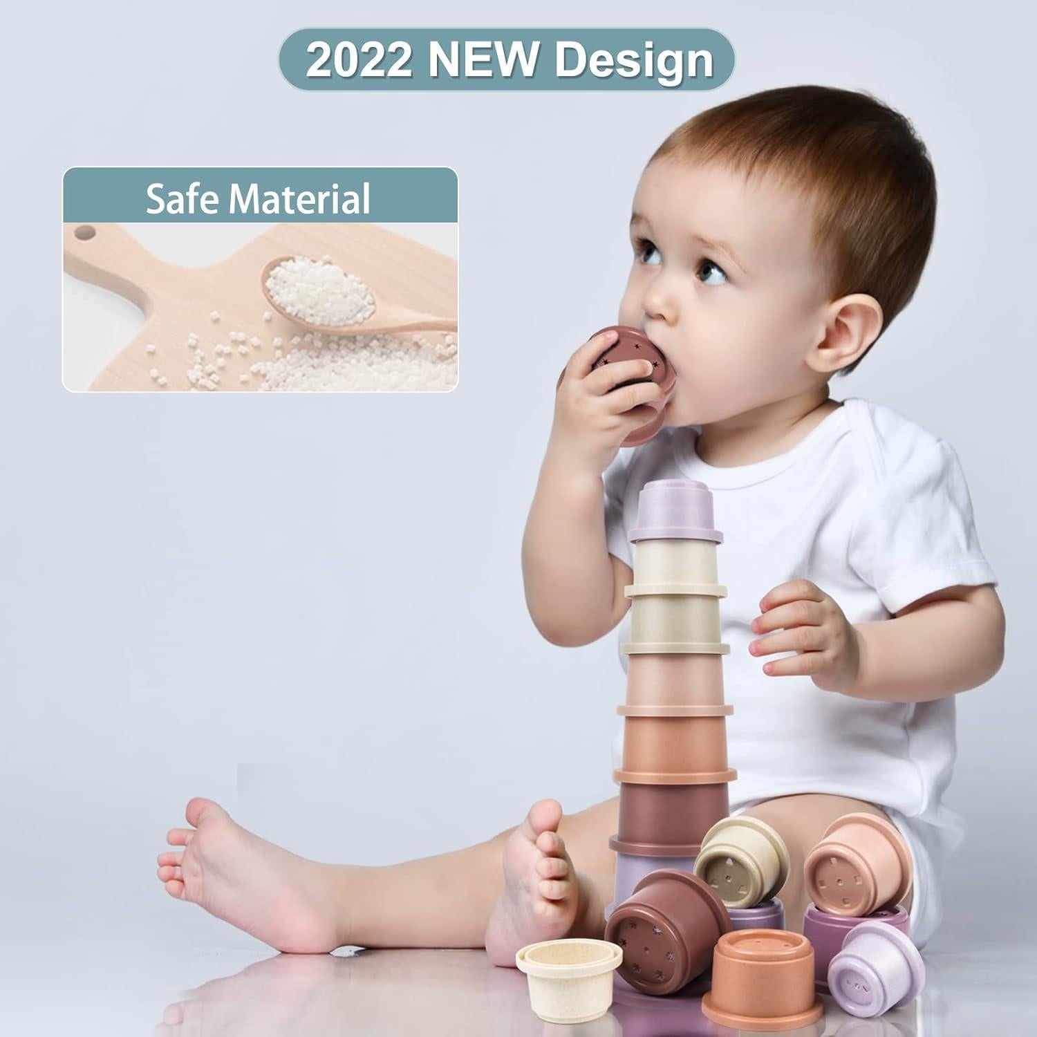 Tazas Apilables para Bebés Tepear - Juguete Educativo Montessori