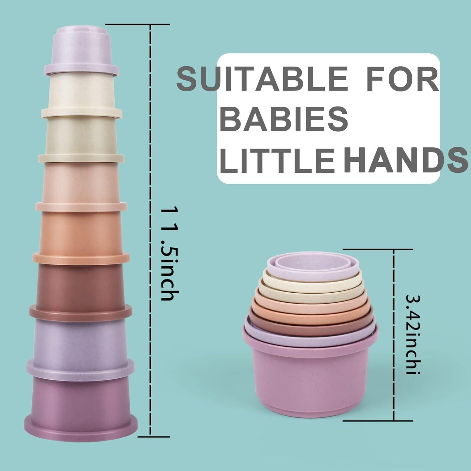 Tazas Apilables para Bebés Tepear - Juguete Educativo Montessori