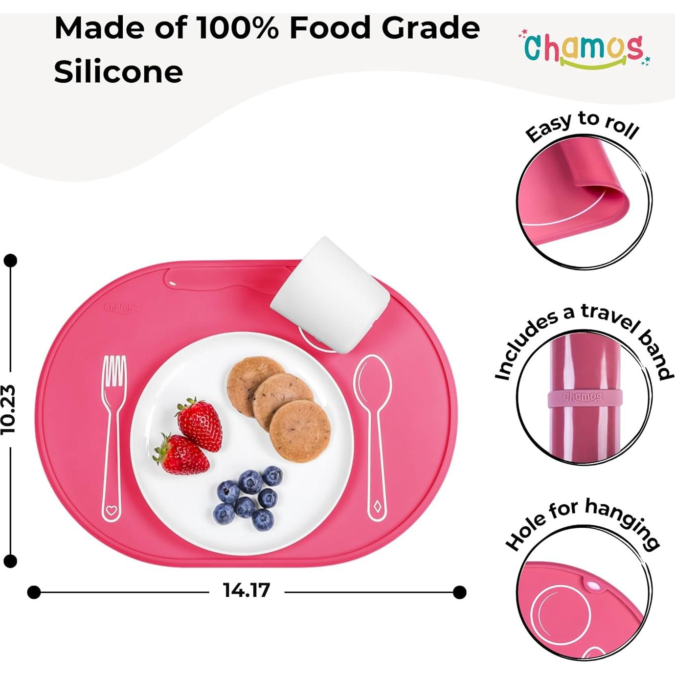 Mantel Individual Ovalado Chamos Montessori Rosa 36x26 cm