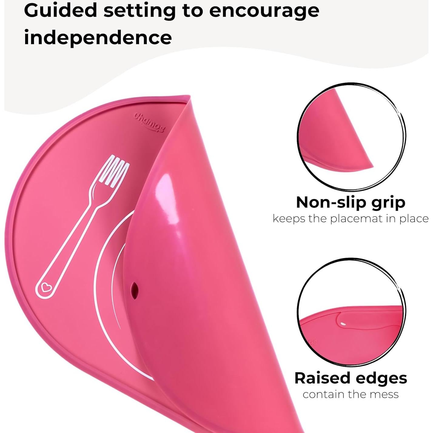 Mantel Individual Ovalado Chamos Montessori Rosa 36x26 cm