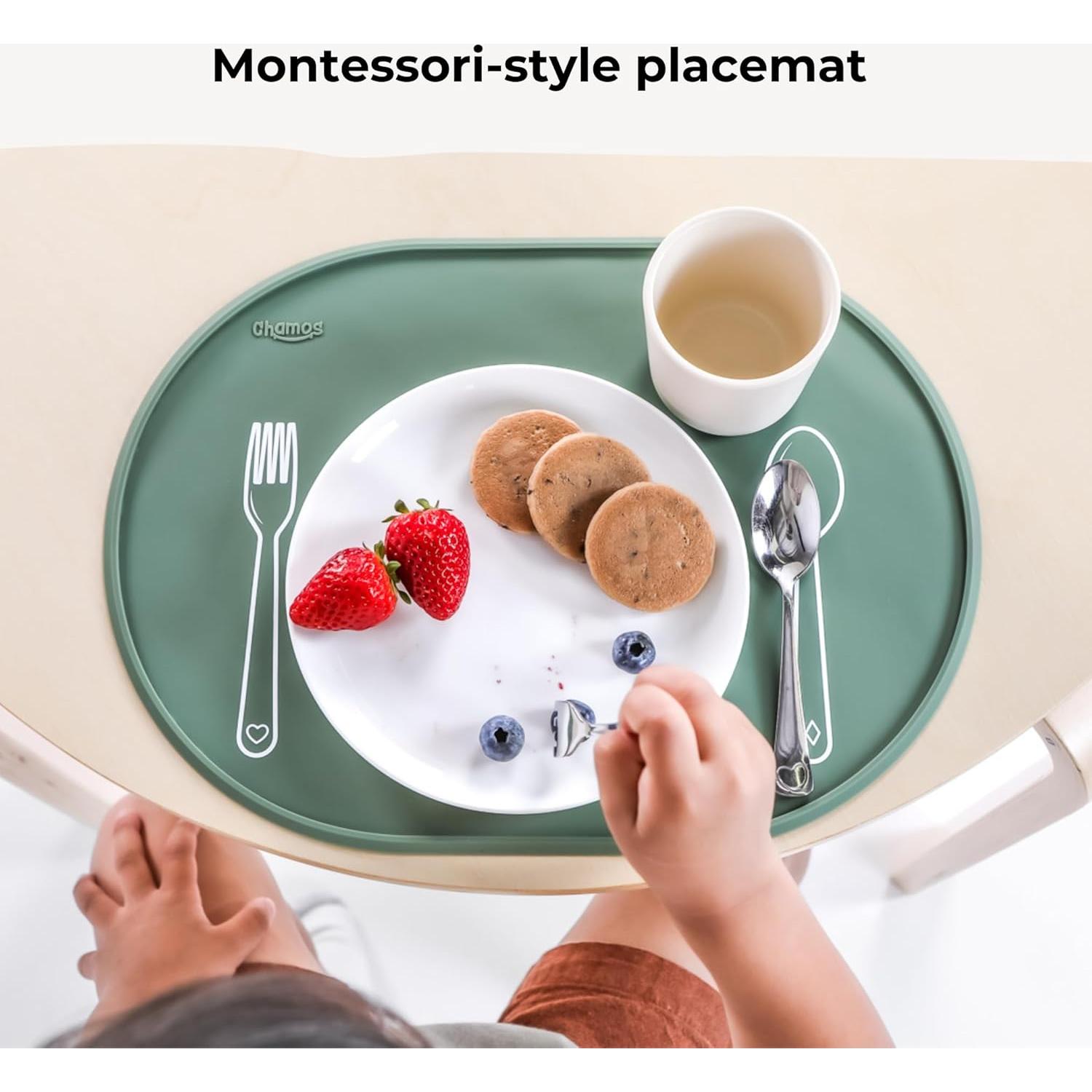 Mantel Individual Ovalado Chamos Montessori Rosa 36x26 cm