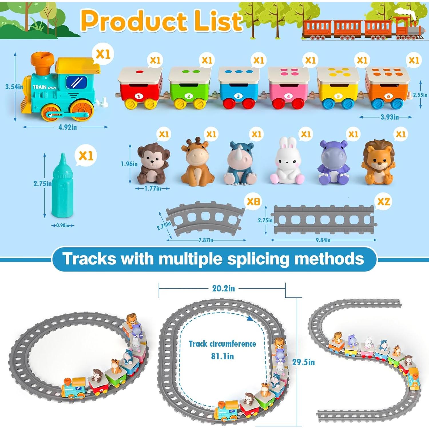 Set de Tren Eléctrico Aigybobo con Animales y Música 33x20cm