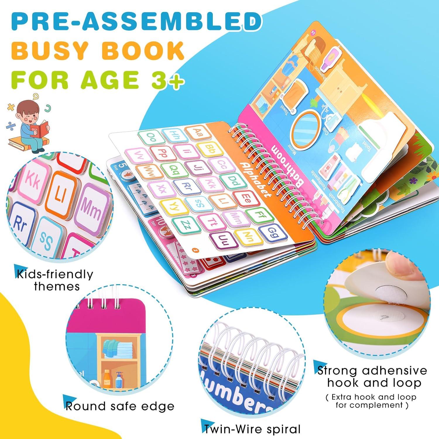 Fuutreo Busy Book Montessori 24 Temas Aprendizaje 2-4 Años