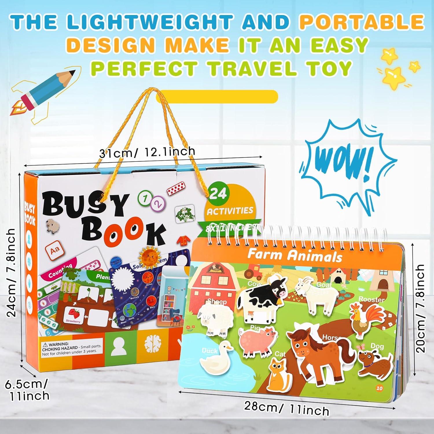 Fuutreo Busy Book Montessori 24 Temas Aprendizaje 2-4 Años