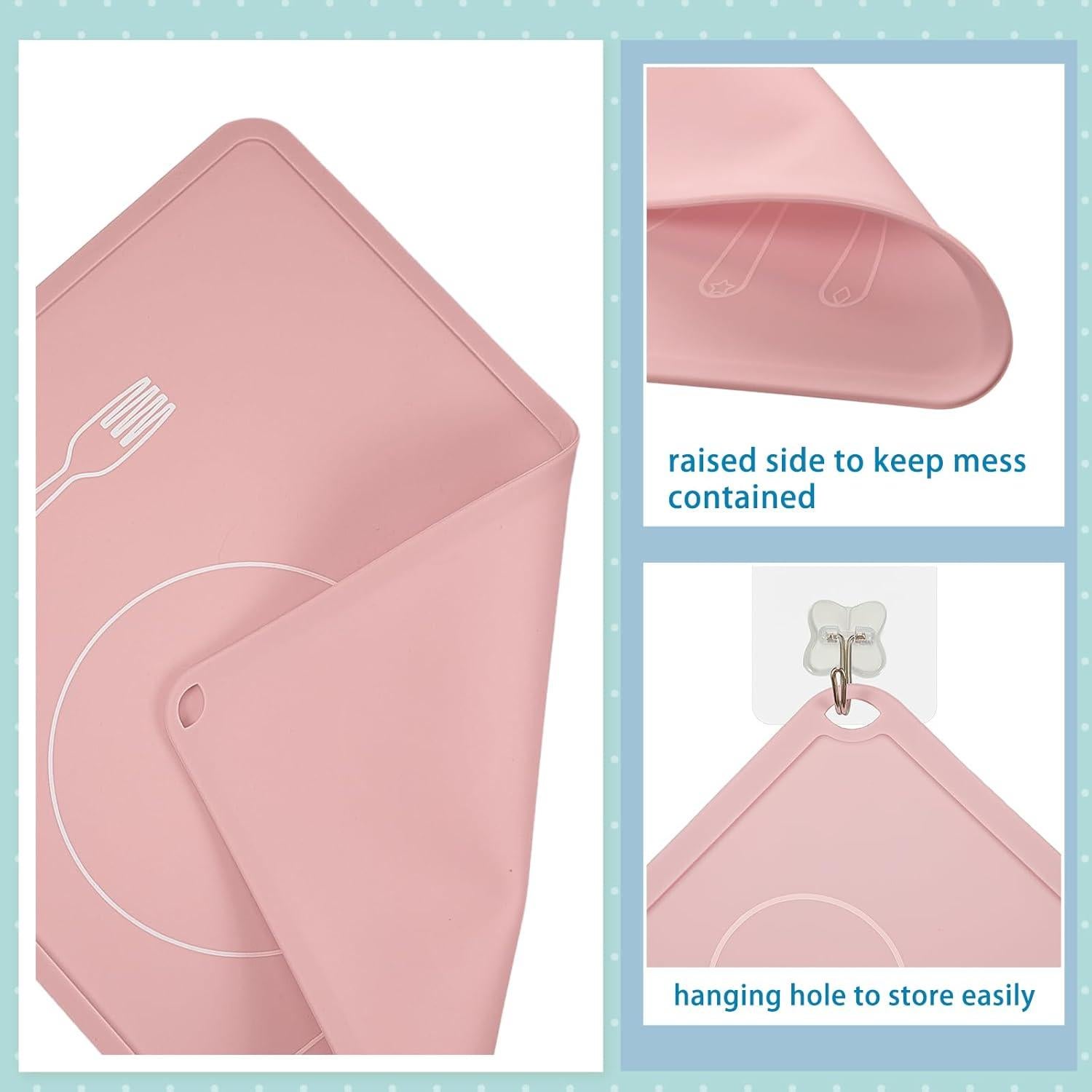 Manteles de Silicona Zhehao 4 Pcs 40x30 cm para Bebés