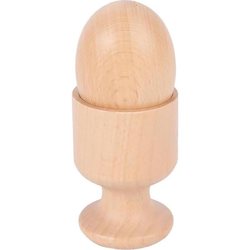 Juguete Montessori Huevo de Madera con Taza BAOJIA 6x6cm