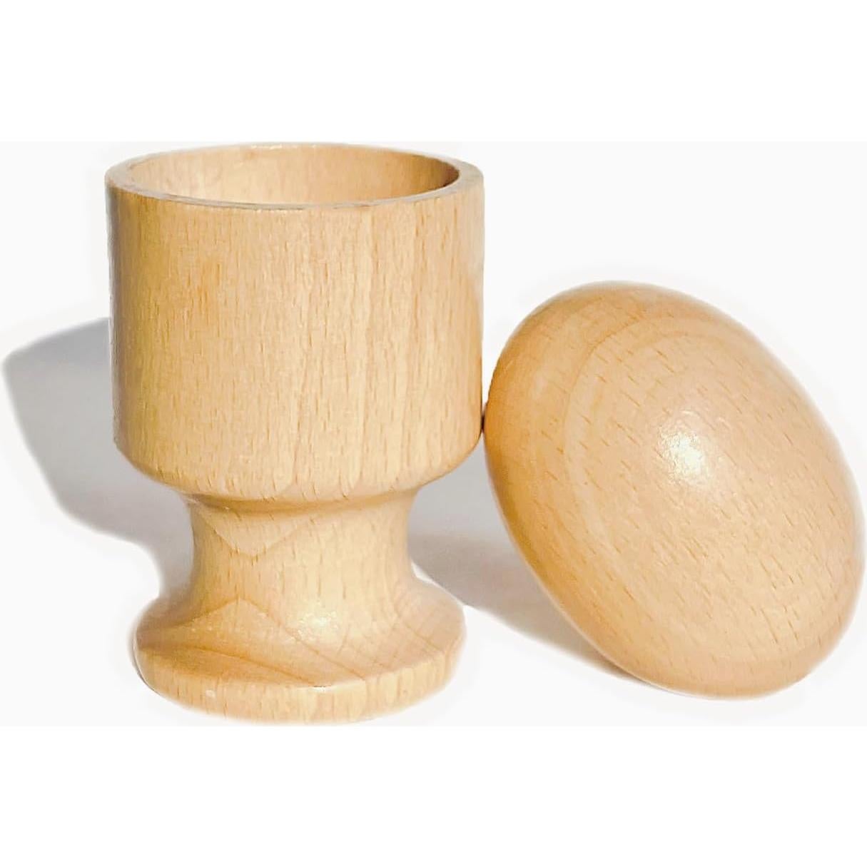 Juguete Montessori Huevo de Madera con Taza BAOJIA 6x6cm