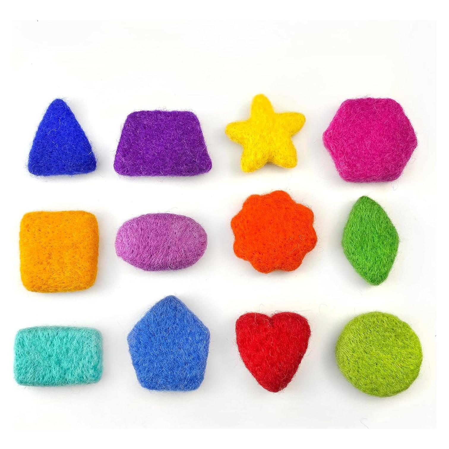 Set de Formas de Fieltro Arcoíris Wildflower | 100% Lana Pura