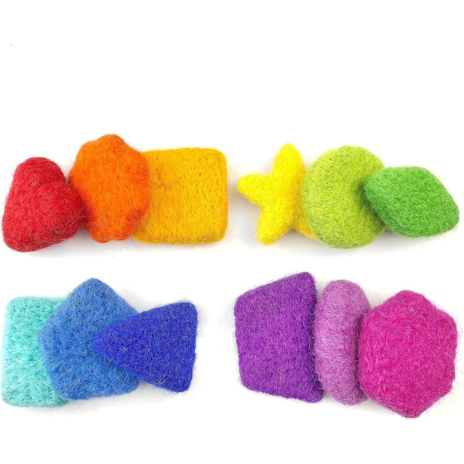 Set de Formas de Fieltro Arcoíris Wildflower | 100% Lana Pura