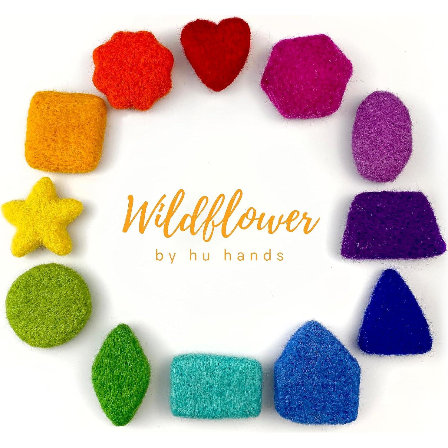 Set de Formas de Fieltro Arcoíris Wildflower | 100% Lana Pura