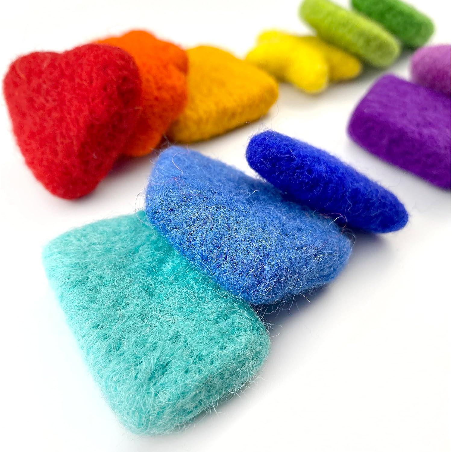 Set de Formas de Fieltro Arcoíris Wildflower | 100% Lana Pura