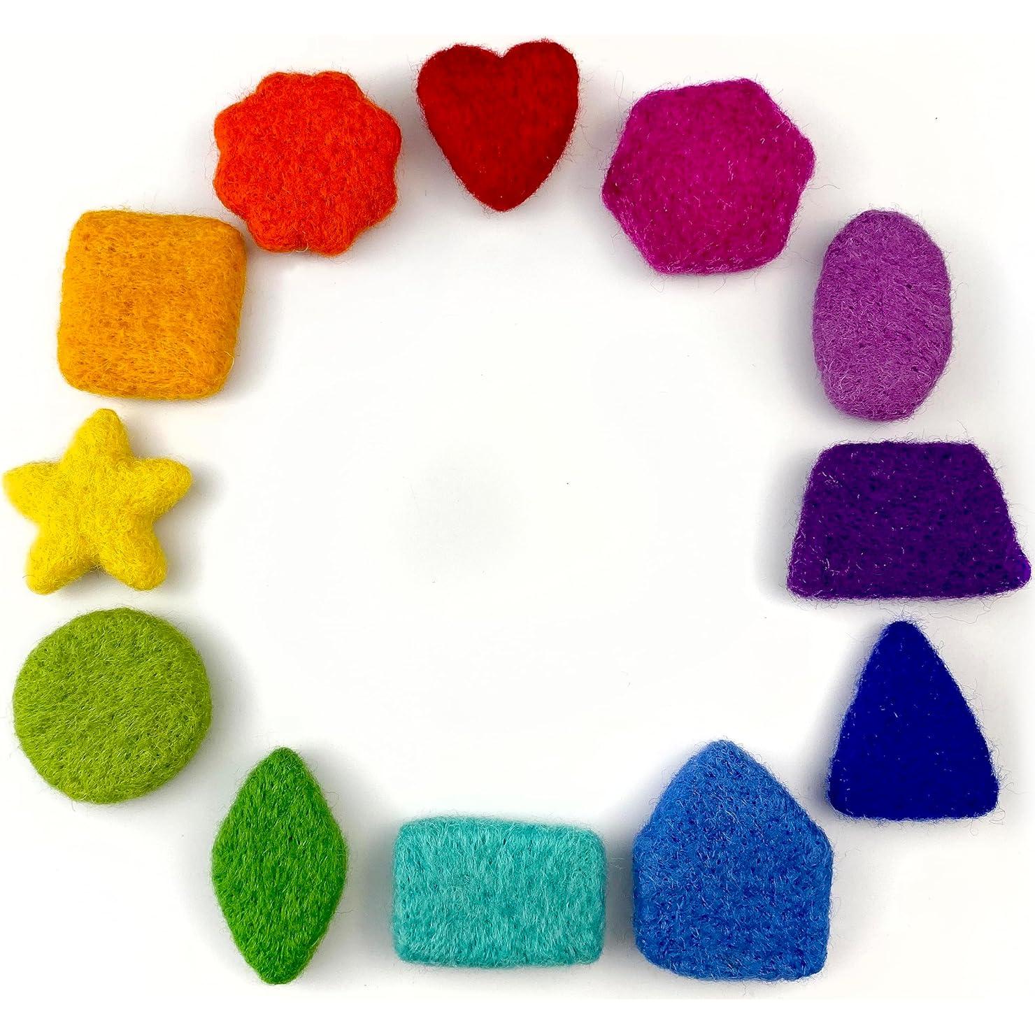 Set de Formas de Fieltro Arcoíris Wildflower | 100% Lana Pura