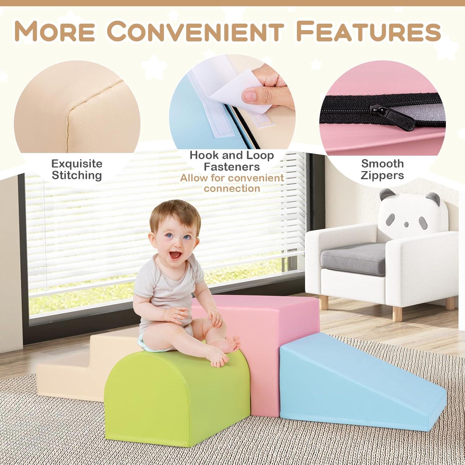 Set de Juego de Escalada HONEY JOY 4 Piezas Rosa para Niños