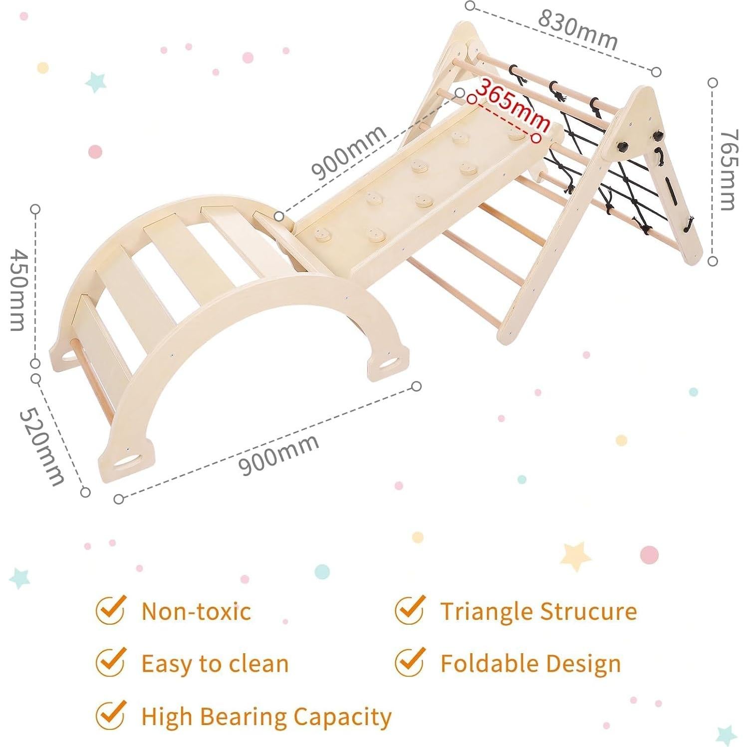 Set de Escalada Triangular Plegable PtioHavn para Niños 1-3 Años